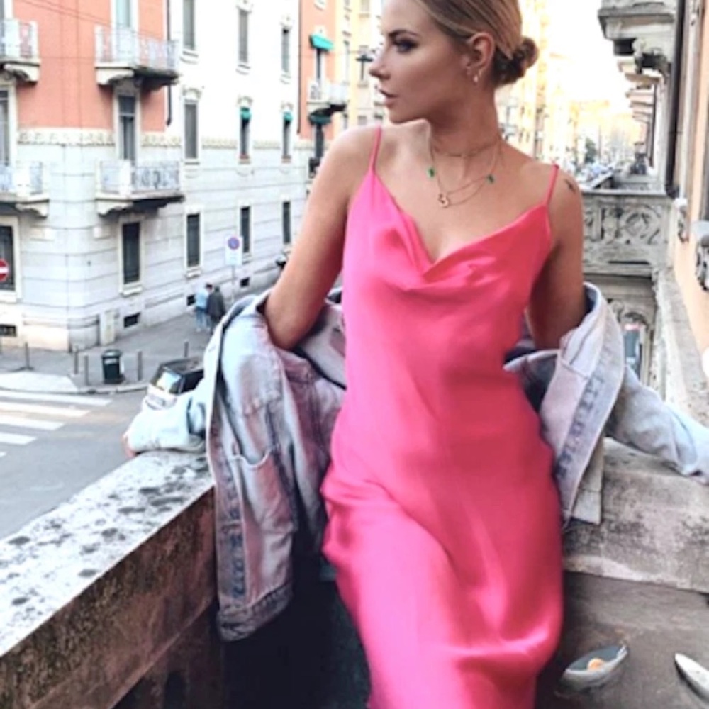 SOLD ZARA  Pink Slip Dress size XS